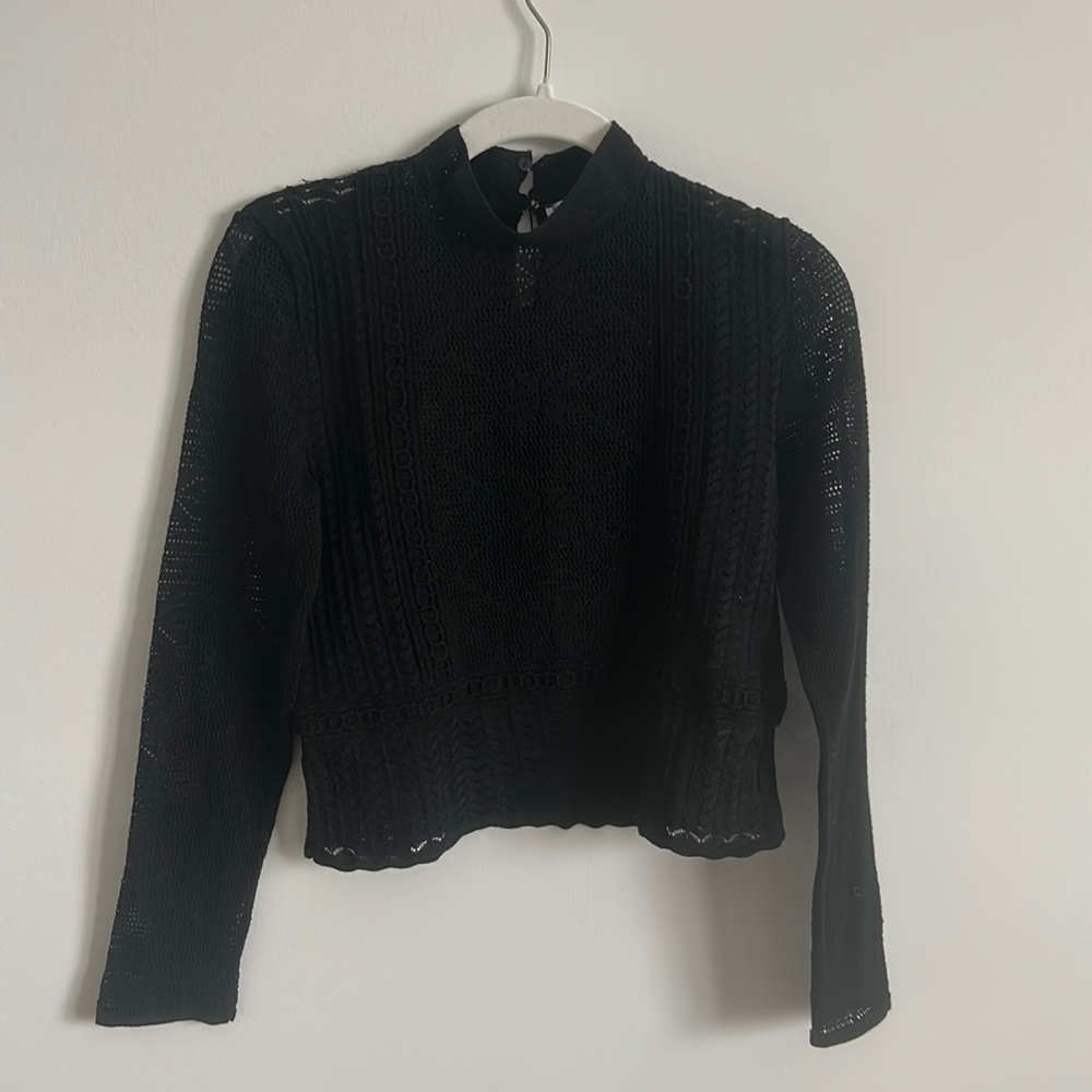Zara Geometric Turtleneck Top